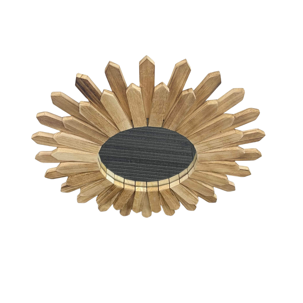 Paulownia Round Spike Mirror 46cm Self Paint