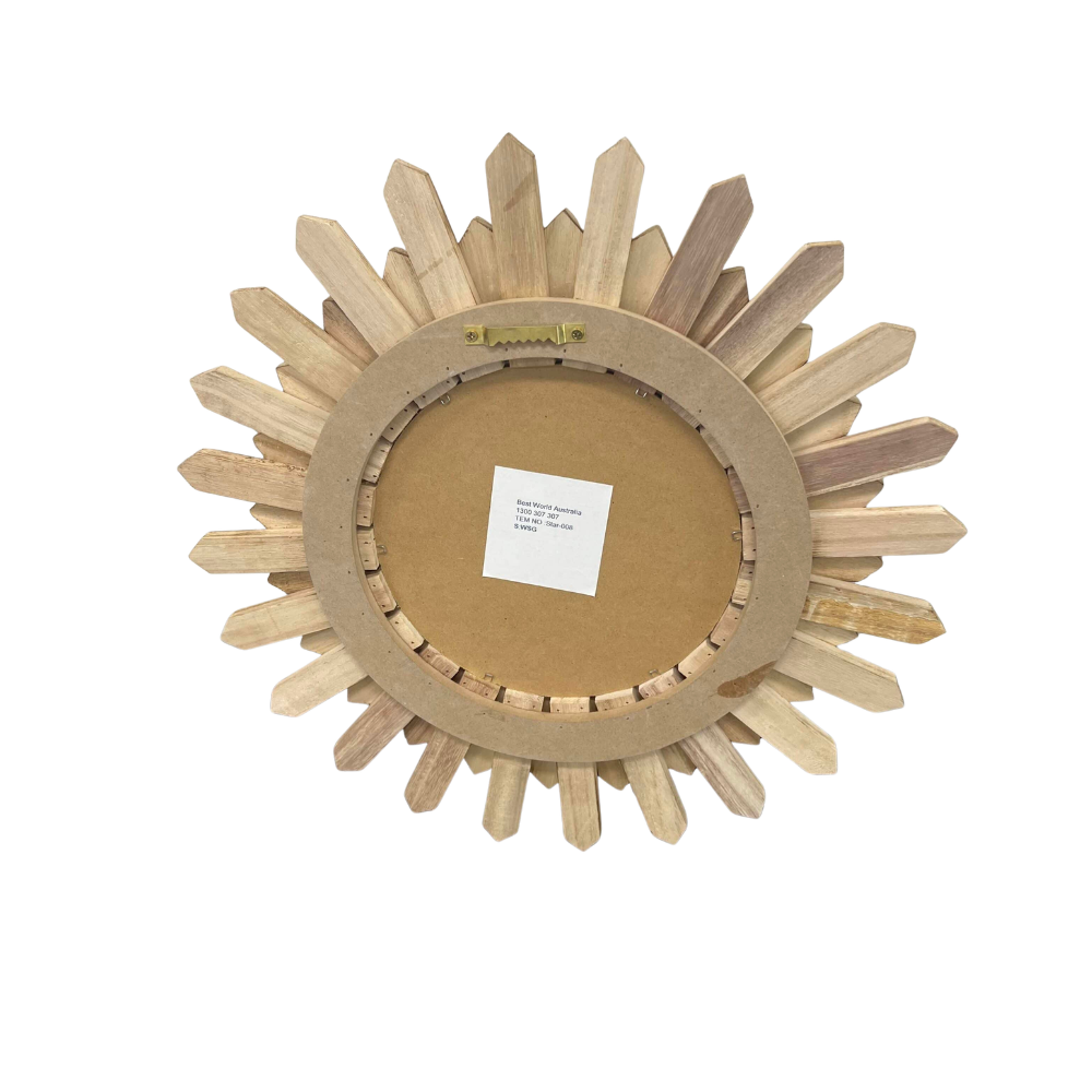 Paulownia Round Spike Mirror 46cm Self Paint