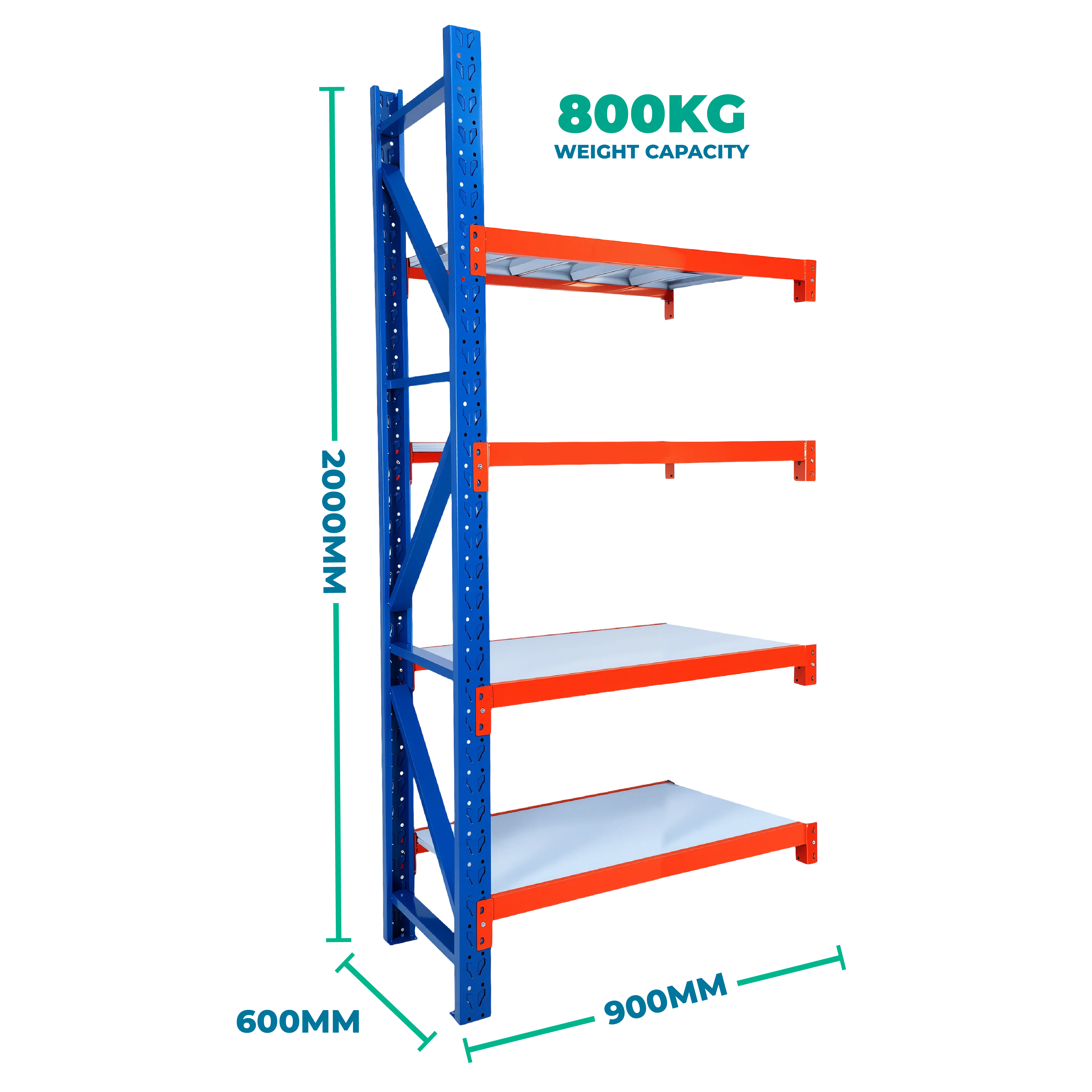 2.0m x 0.9m x 0.6m Heavy Duty Welded Steel Shelving Add-On