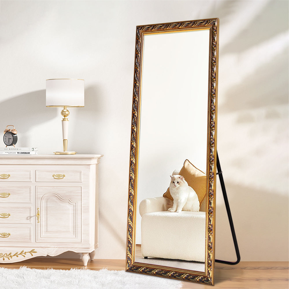 French Style Full Length Mirror 80cm x 180cm Gold Decorative Freestanding Dressing Mirror