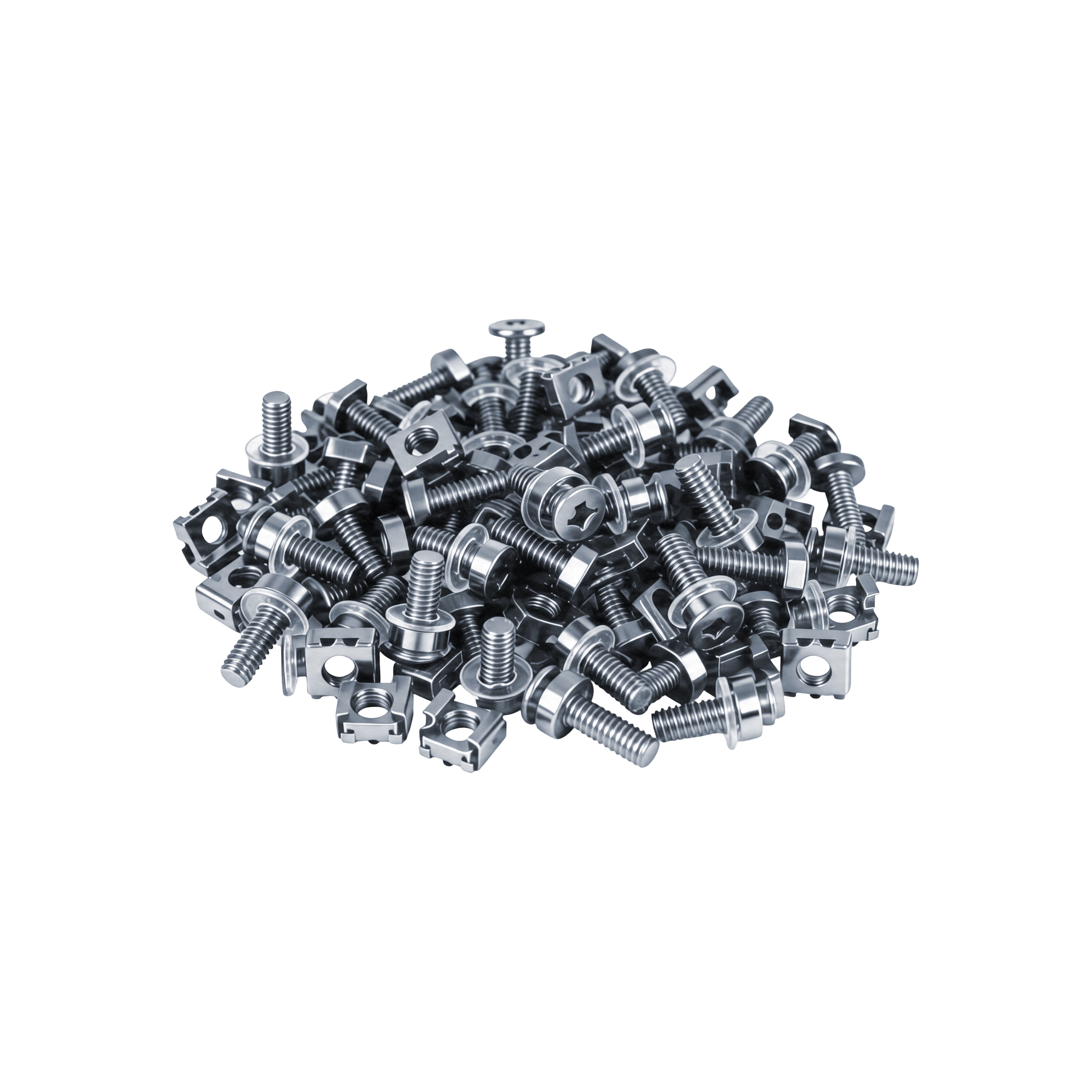 M6 Cage Nuts and Screws Set Silver pack of 50