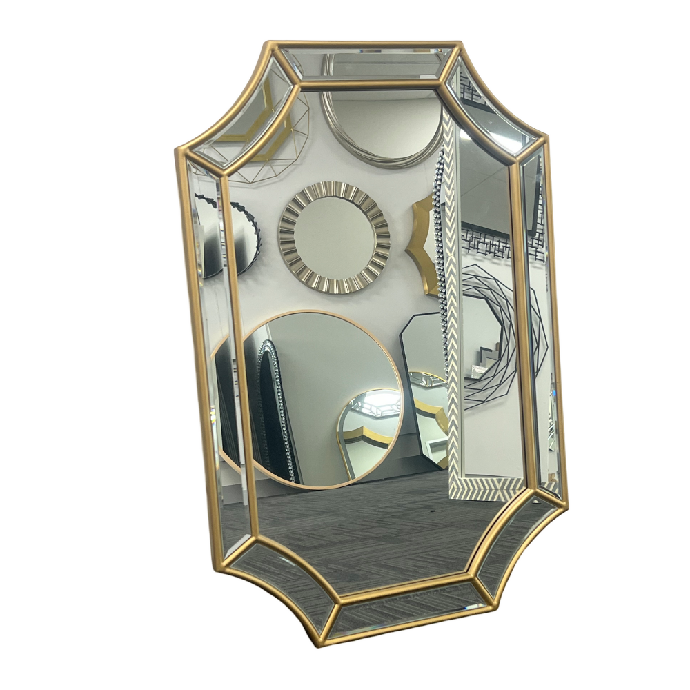 Besty Irregular Wall Mirror 60cm x 90cm Gold Solid Wood Decorative Accent - image 4 of 8