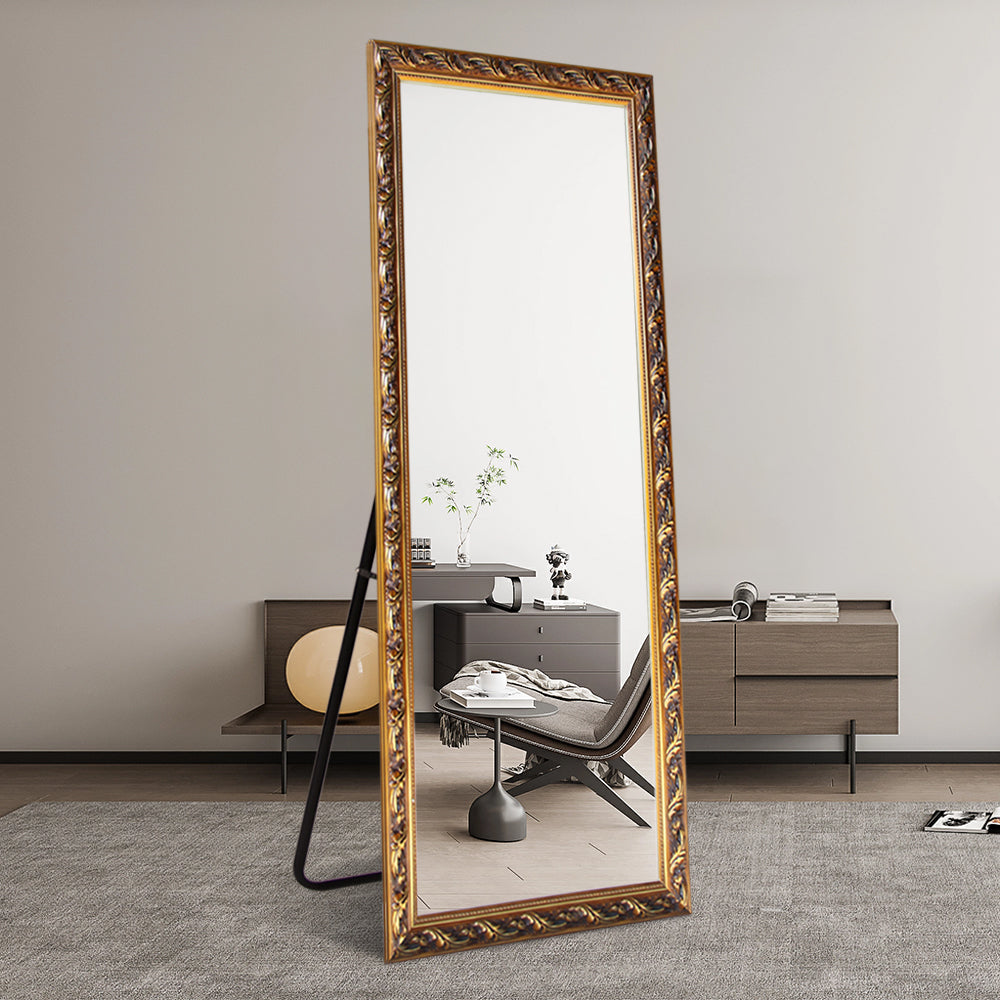 French Style Full Length Mirror 80cm x 180cm Gold Decorative Freestanding Dressing Mirror