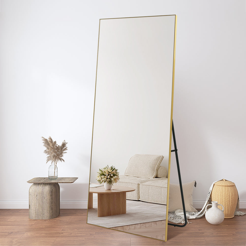 Rectangular Full Length Mirror 120cm x 220cm Gold Large Modern Floor Mirror