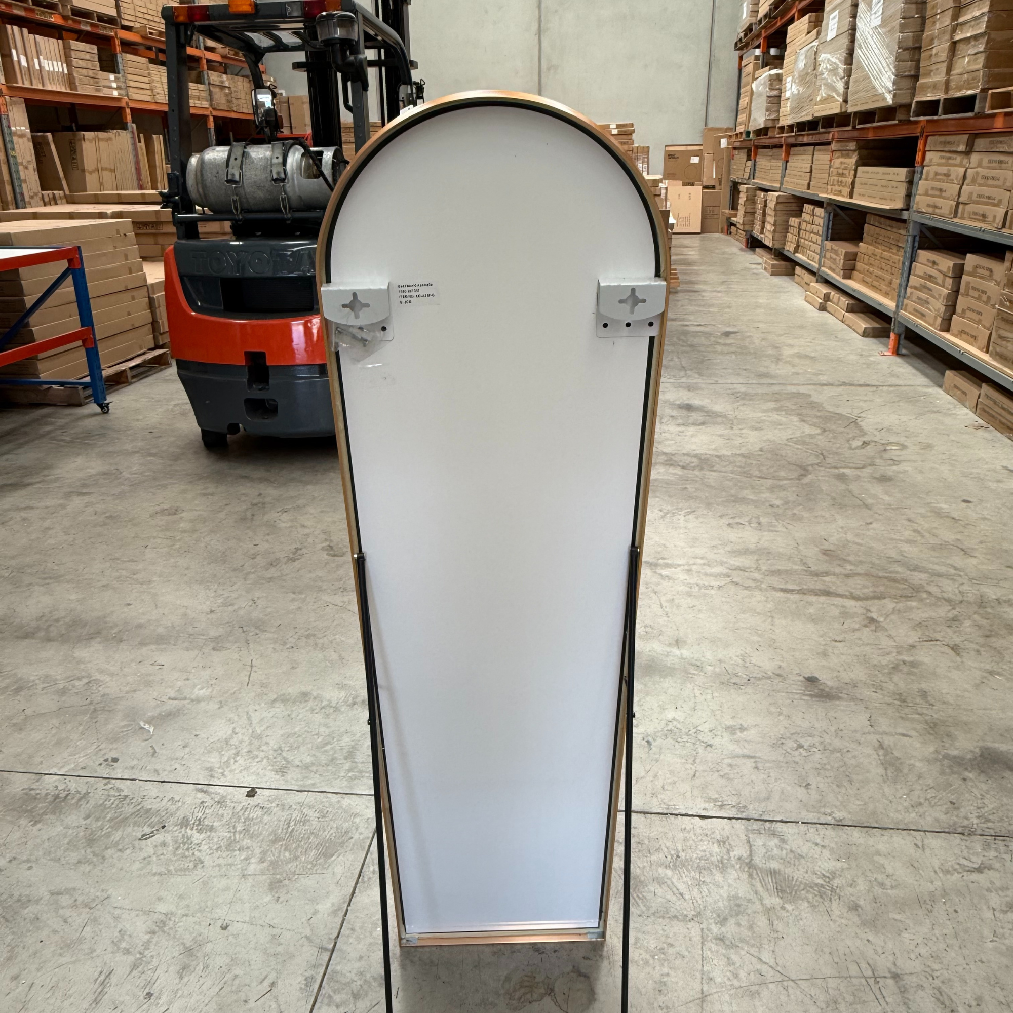 Rose Gold Arched Full Length Mirror 40cm x 150cm Minimalist Floor Mirror with Aluminium Frame