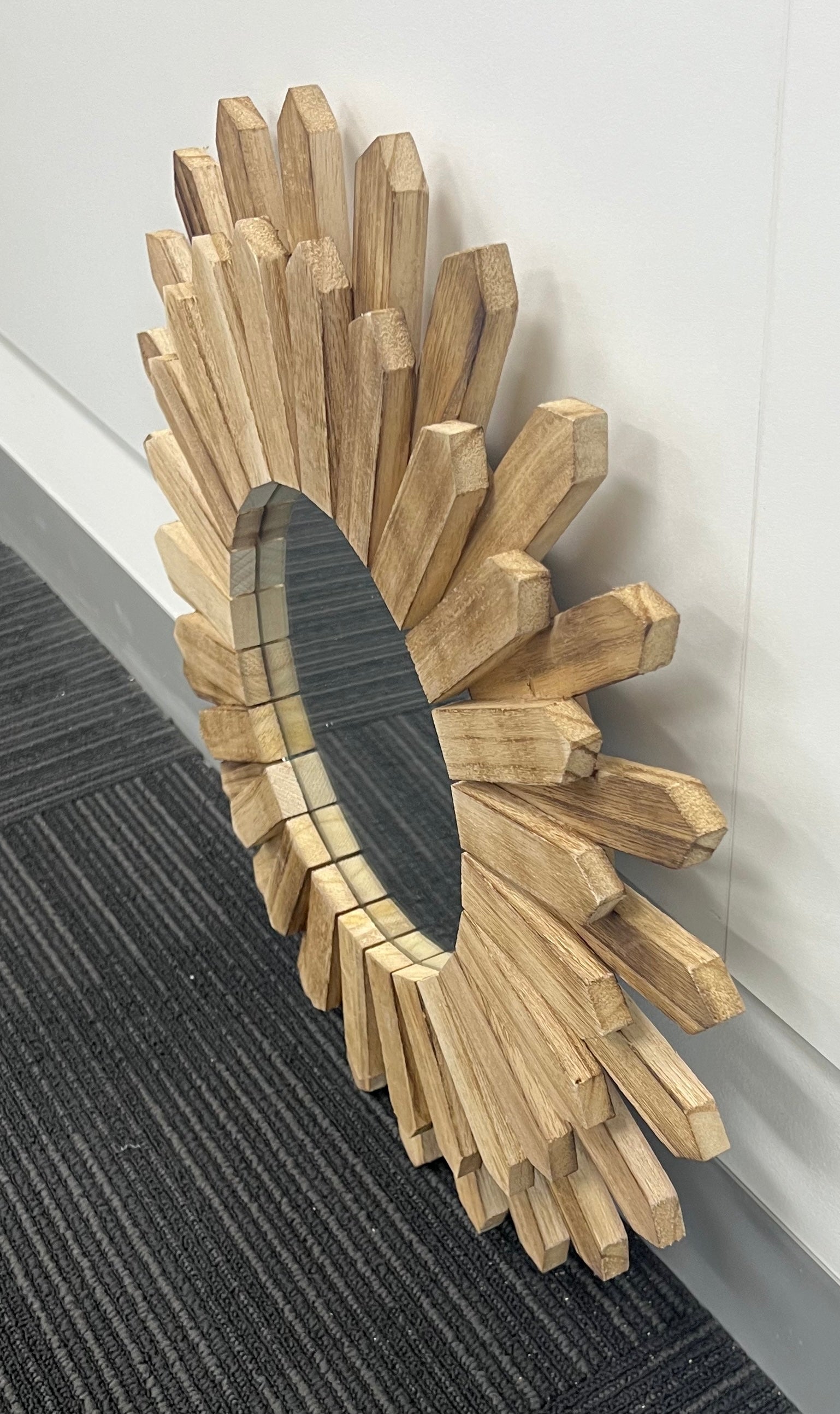 Paulownia Round Spike Mirror 46cm Self Paint - image 8 of 9
