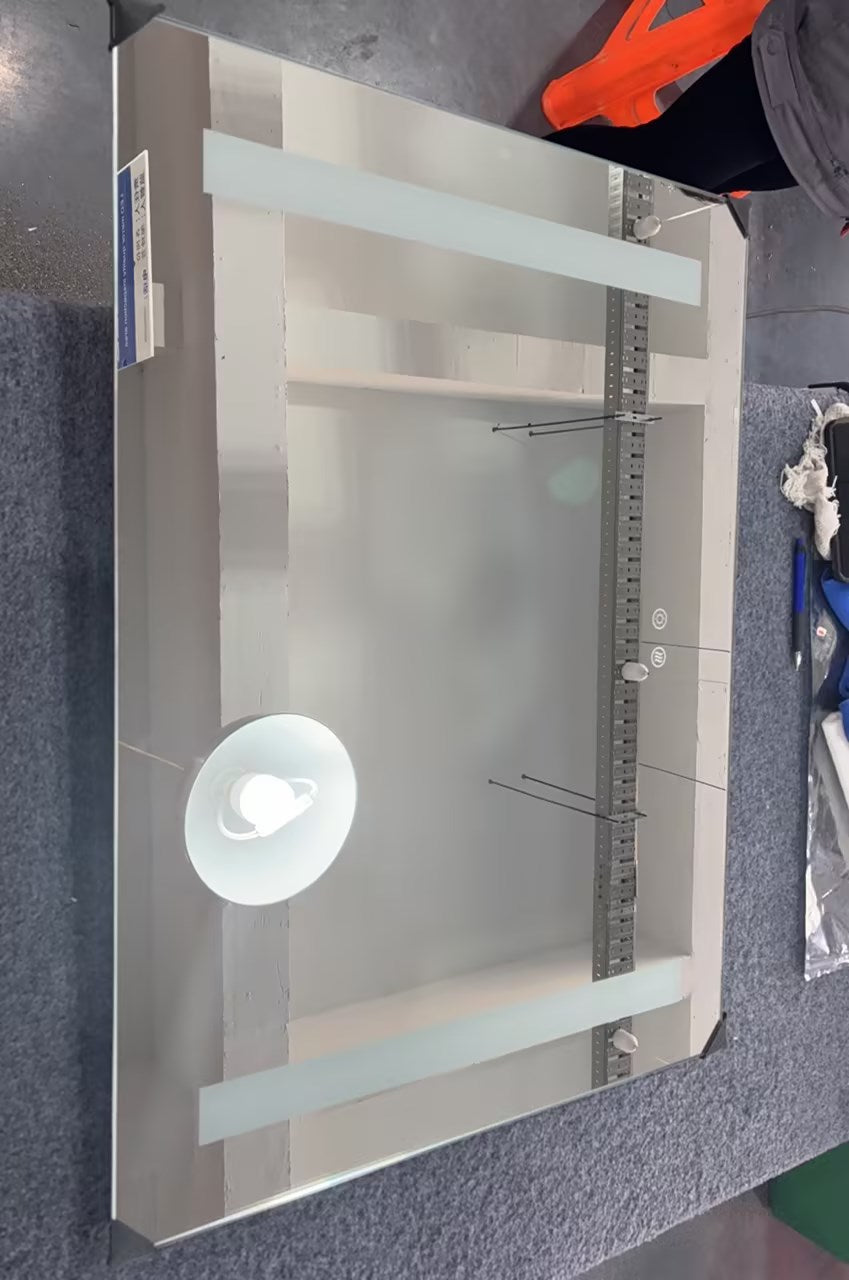 Rectangular Double-Sided Frosted Frontlit LED Mirror 75cm x 120cm Frameless Wall Mounted