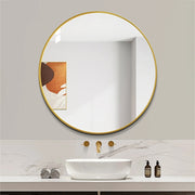 Modern Round Wall Mirror 120cm Rose Gold Aluminium Frame