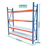 2.0m x 2.0m x 0.5m Basic Bolted Steel Shelving