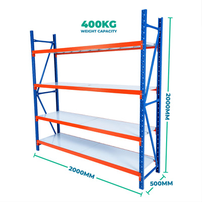 2.0m x 2.0m x 0.5m Basic Bolted Steel Shelving
