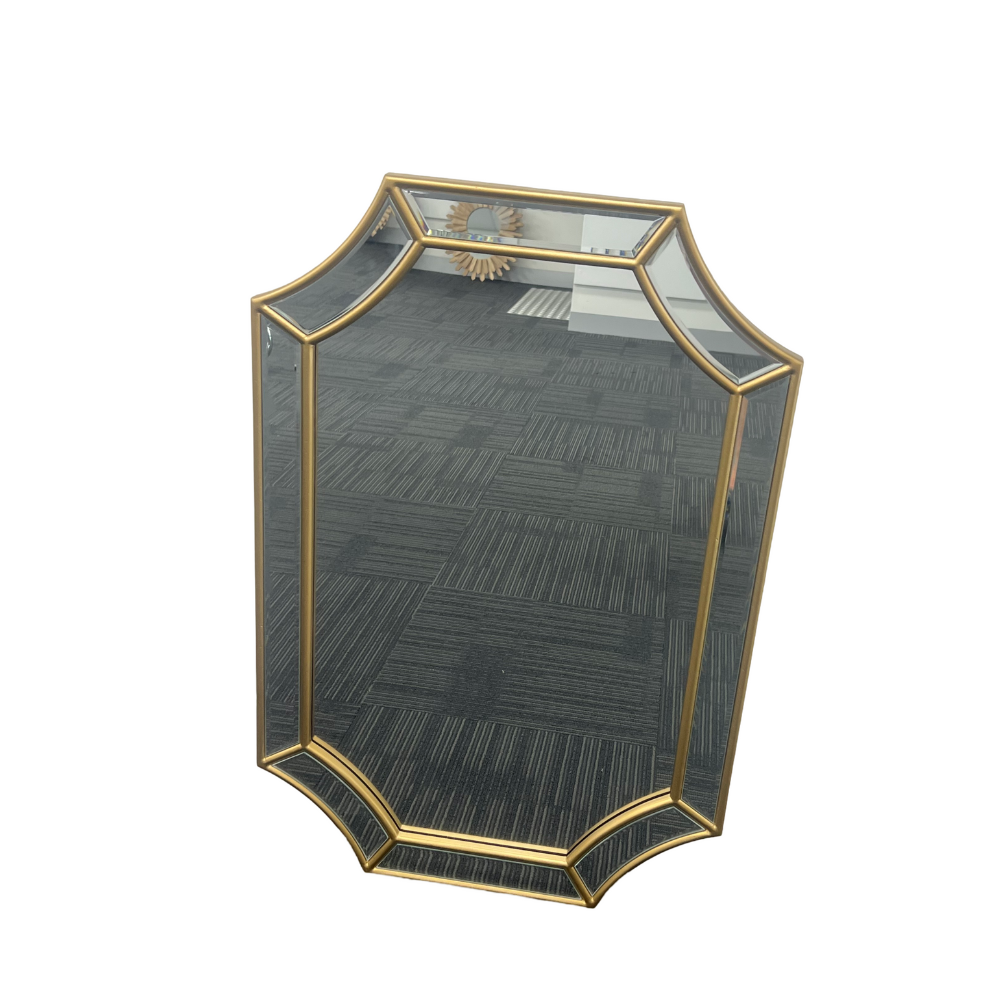 Besty Irregular Wall Mirror 60cm x 90cm Gold Solid Wood Decorative Accent - image 6 of 8