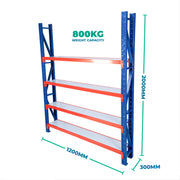 2.0m x 1.2m x 0.3m Heavy Duty Welded Steel Shelving