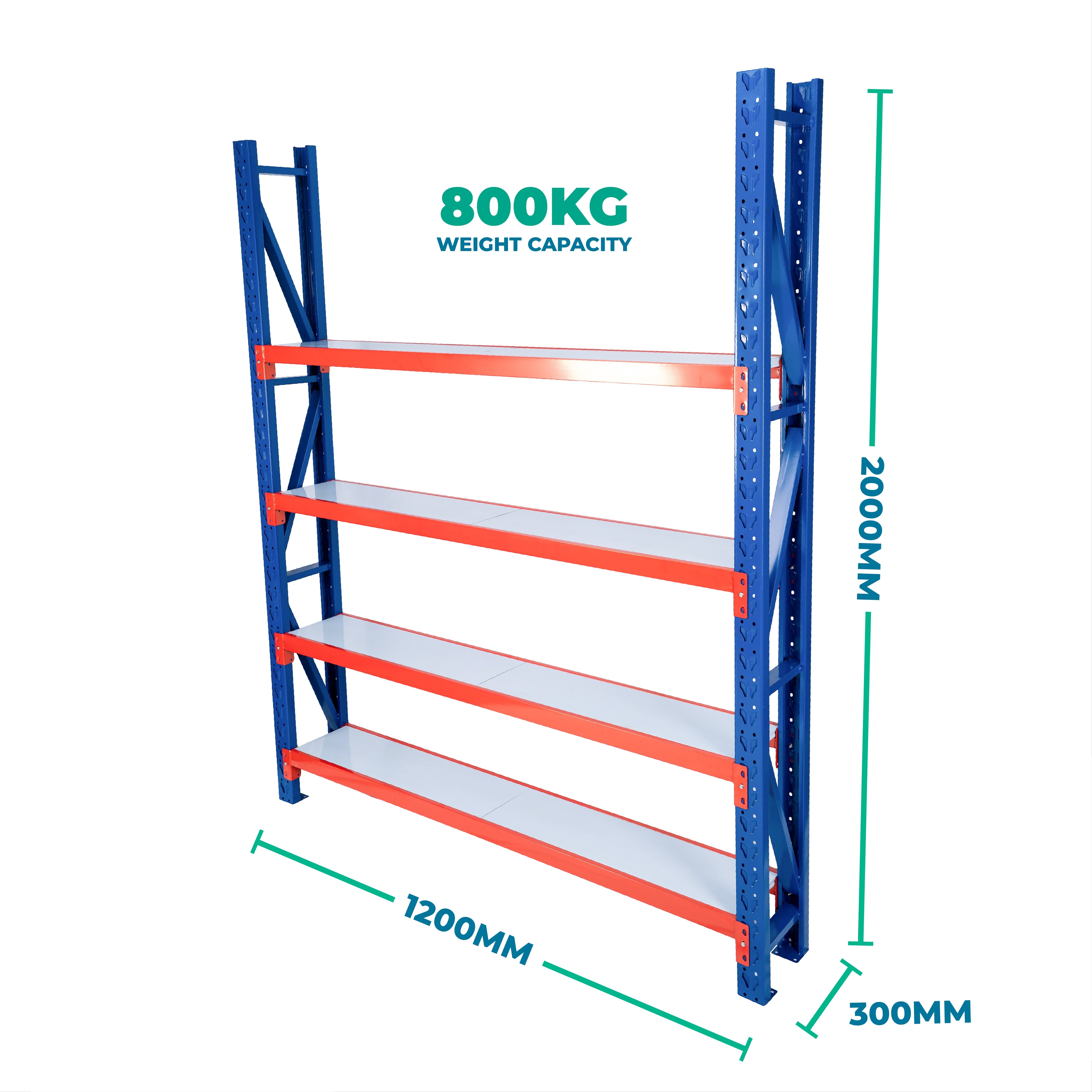 2.0m x 1.2m x 0.3m Heavy Duty Welded Steel Shelving