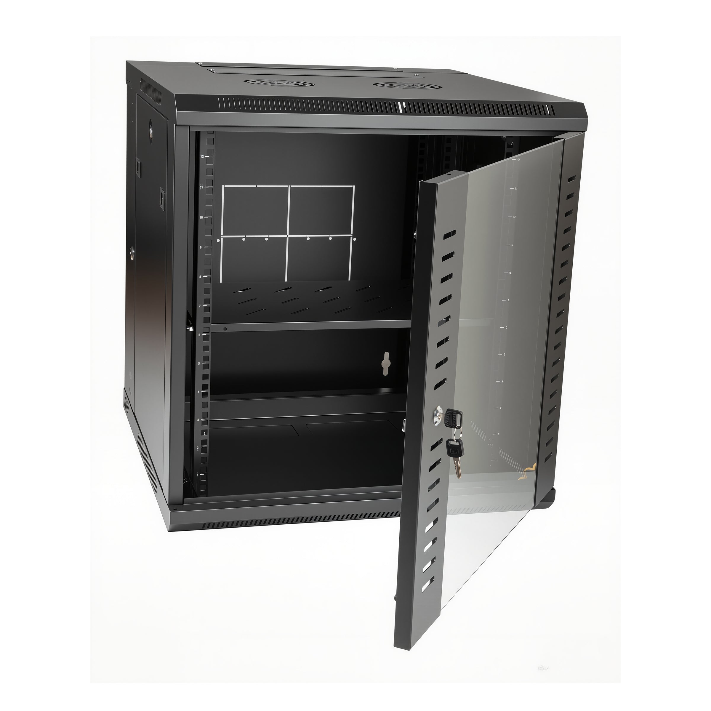 15RU Swing Wall Mount Rack Cabinet 550D 770H 600W