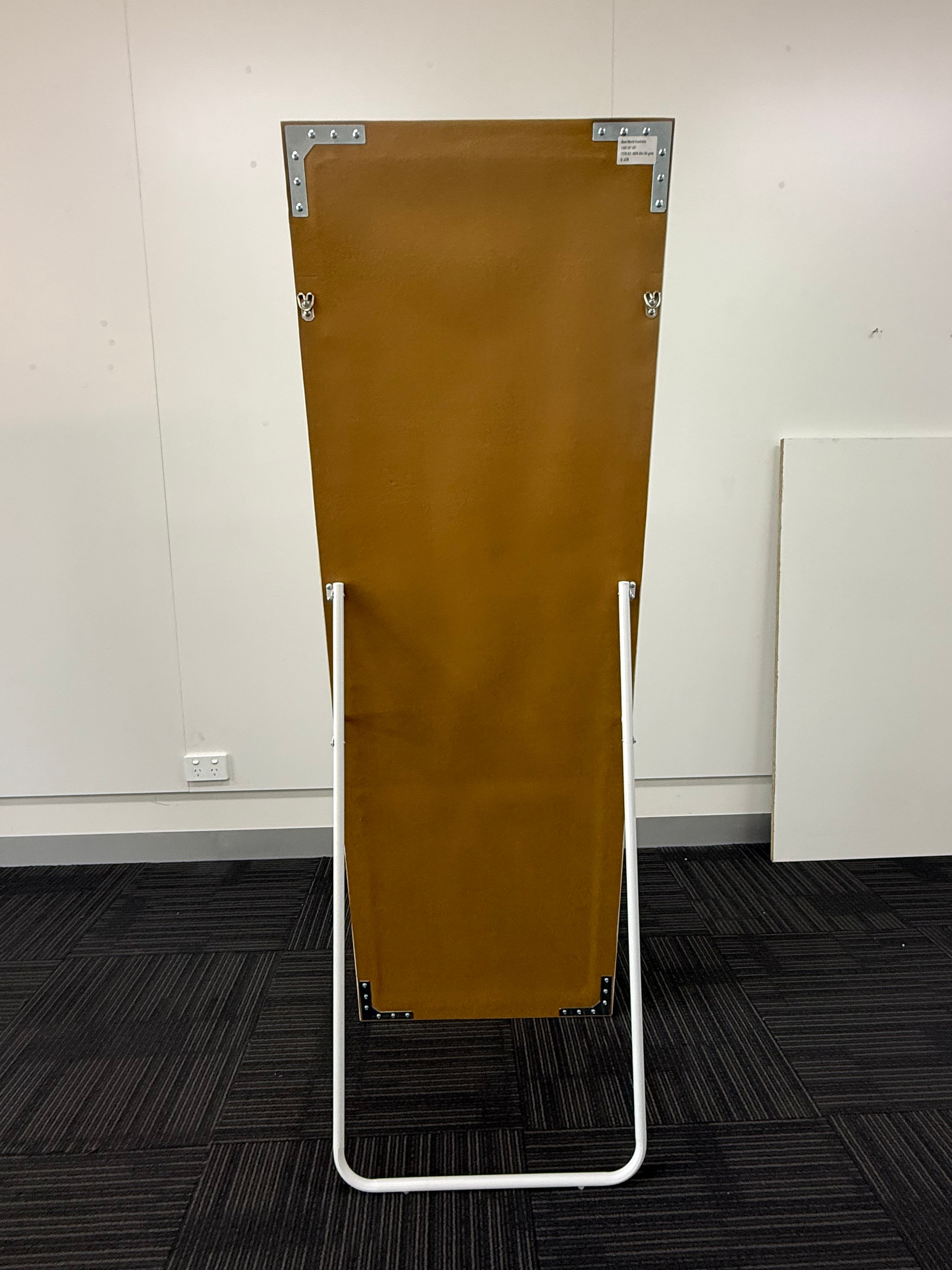 Contemporary White Wood Rectangular Full Length Mirror with Gold Accent 80cm × 180cm Freestanding Decorative Mirror