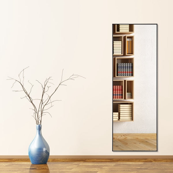 Rectangular Classic Mirror 40cm x 150cm Black Aluminium Alloy Frame Full Length - image 12 of 13