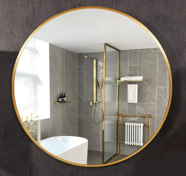 Rose Gold Framed Classic Round 80cm Decorative Wall Mirror for Living Rooms Bedrooms Bathrooms