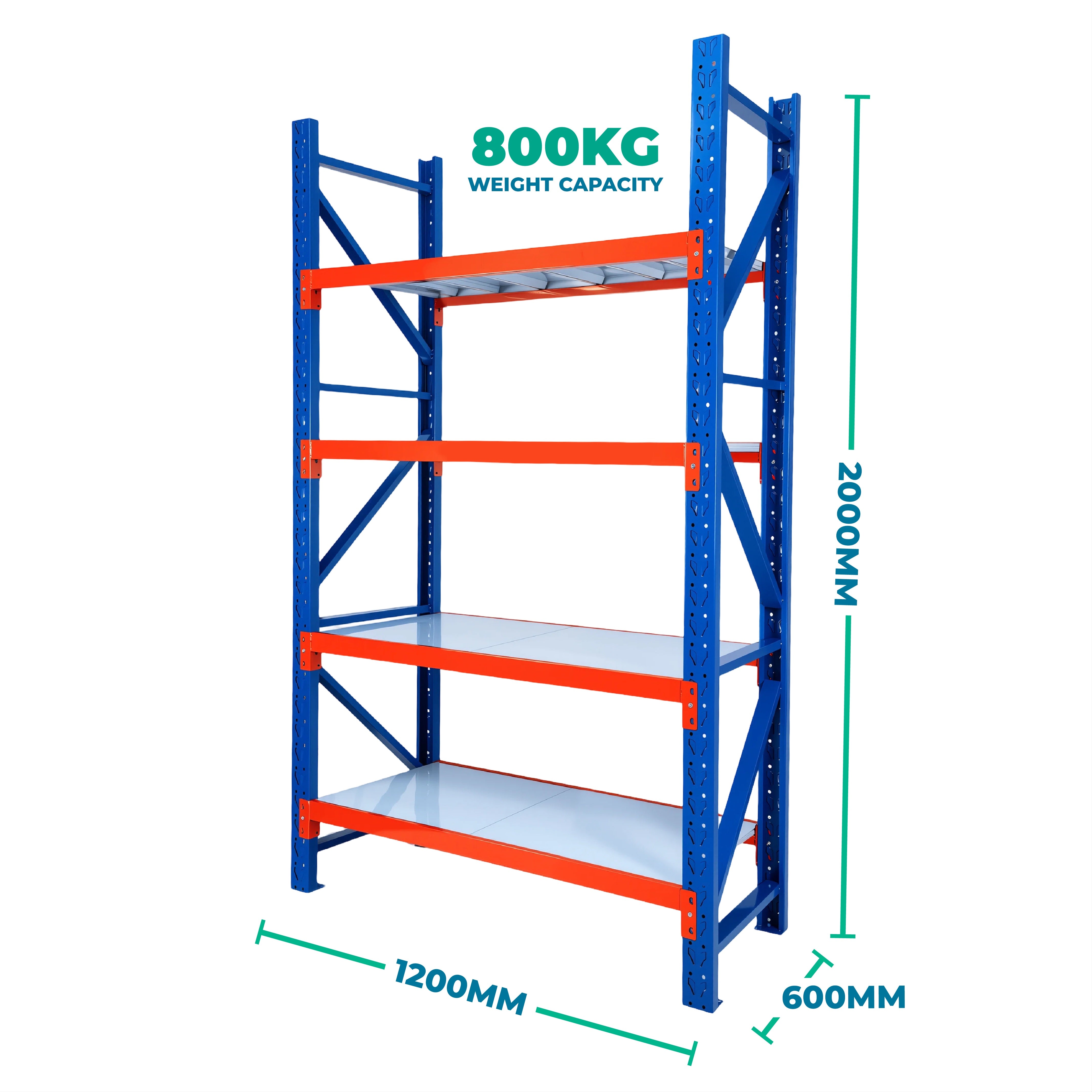 2.0m x 1.2m x 0.6m Heavy Duty Welded Steel Shelving