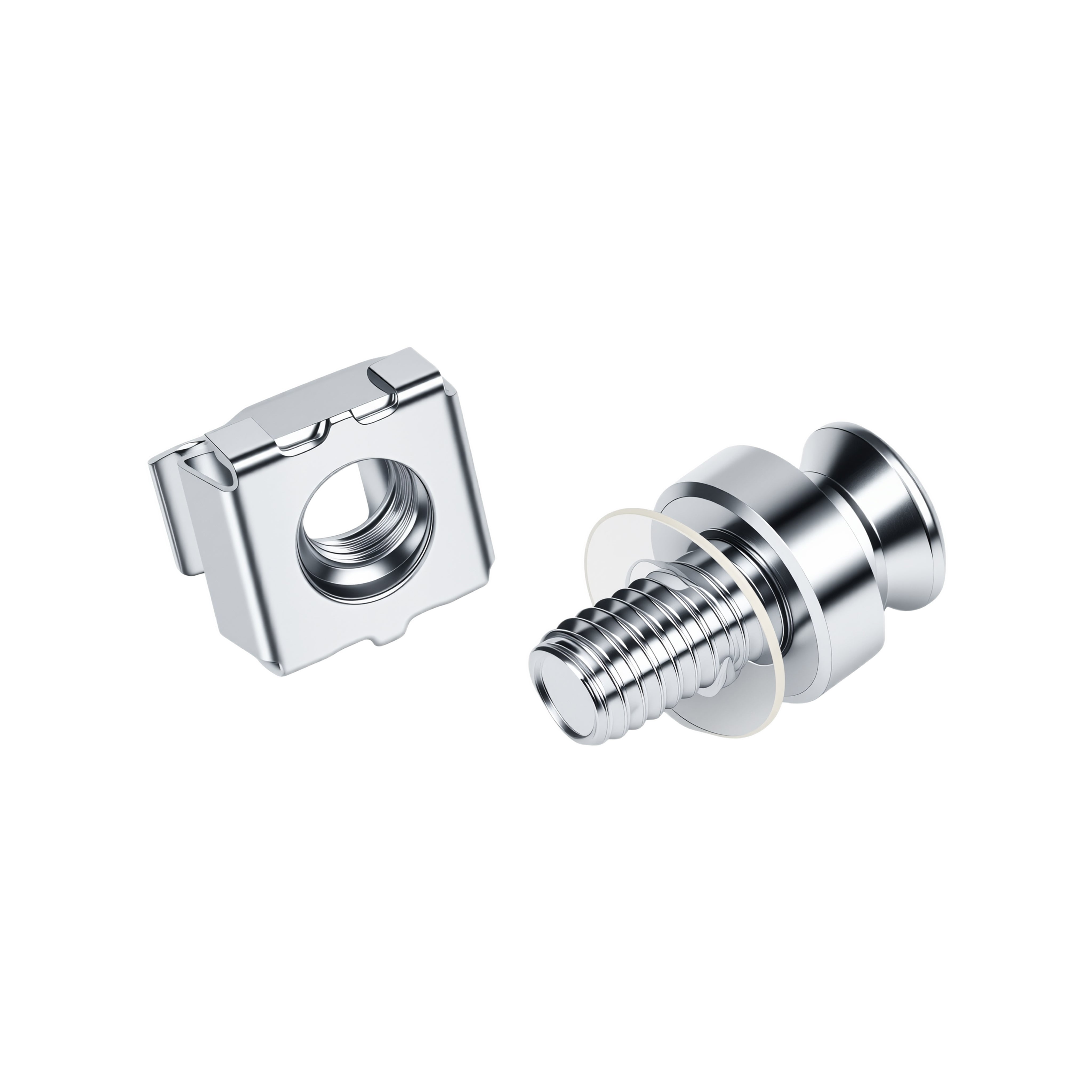 M6 Cage Nuts and Screws Set Silver pack of 50