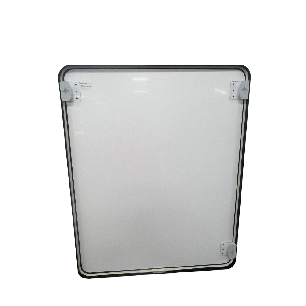Black Framed Rounded Edge Wall Mirror Modern Rectangular 100cm x 80cm
