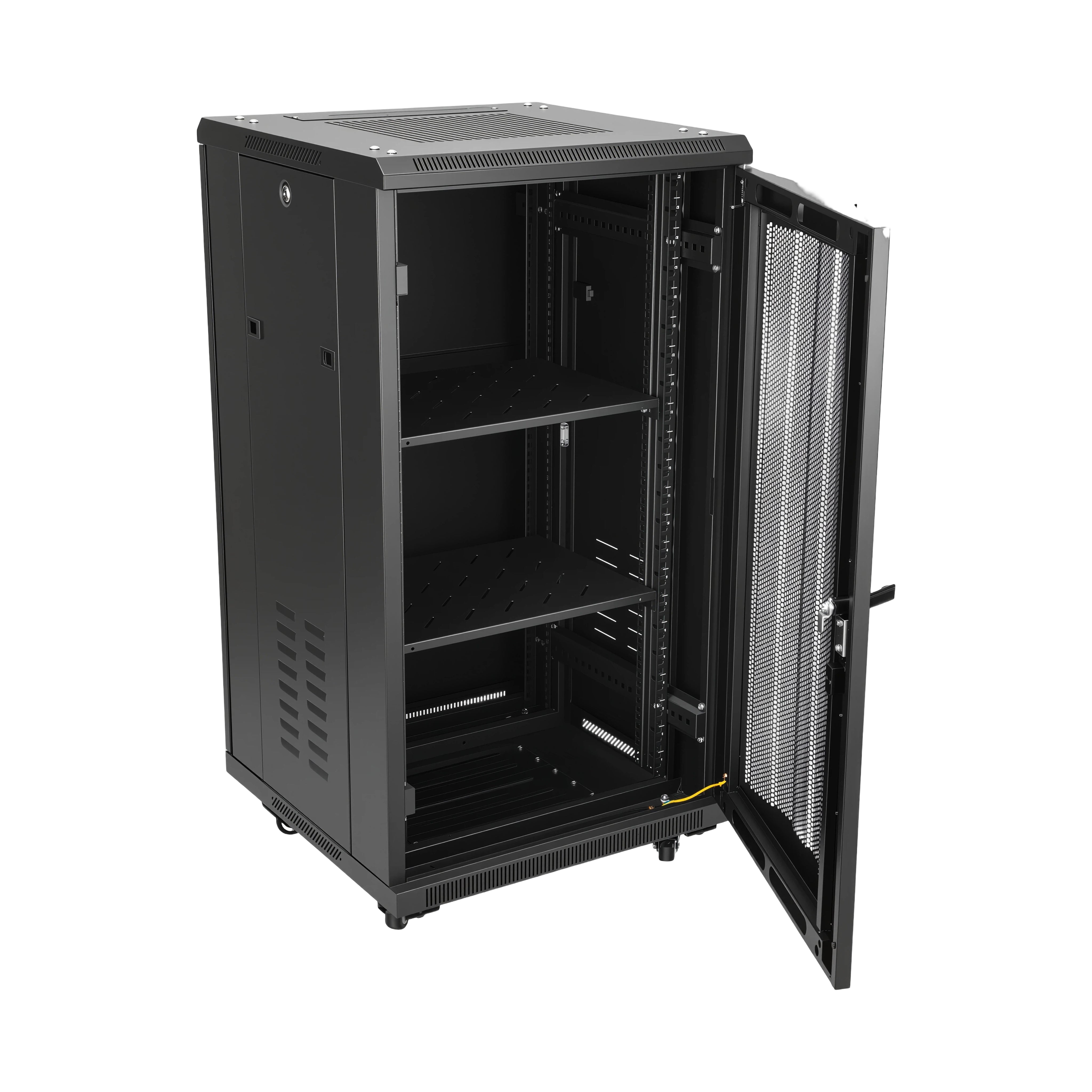 Curved 22RU Floor Standing Rack Cabinet 600W 1000D 990H