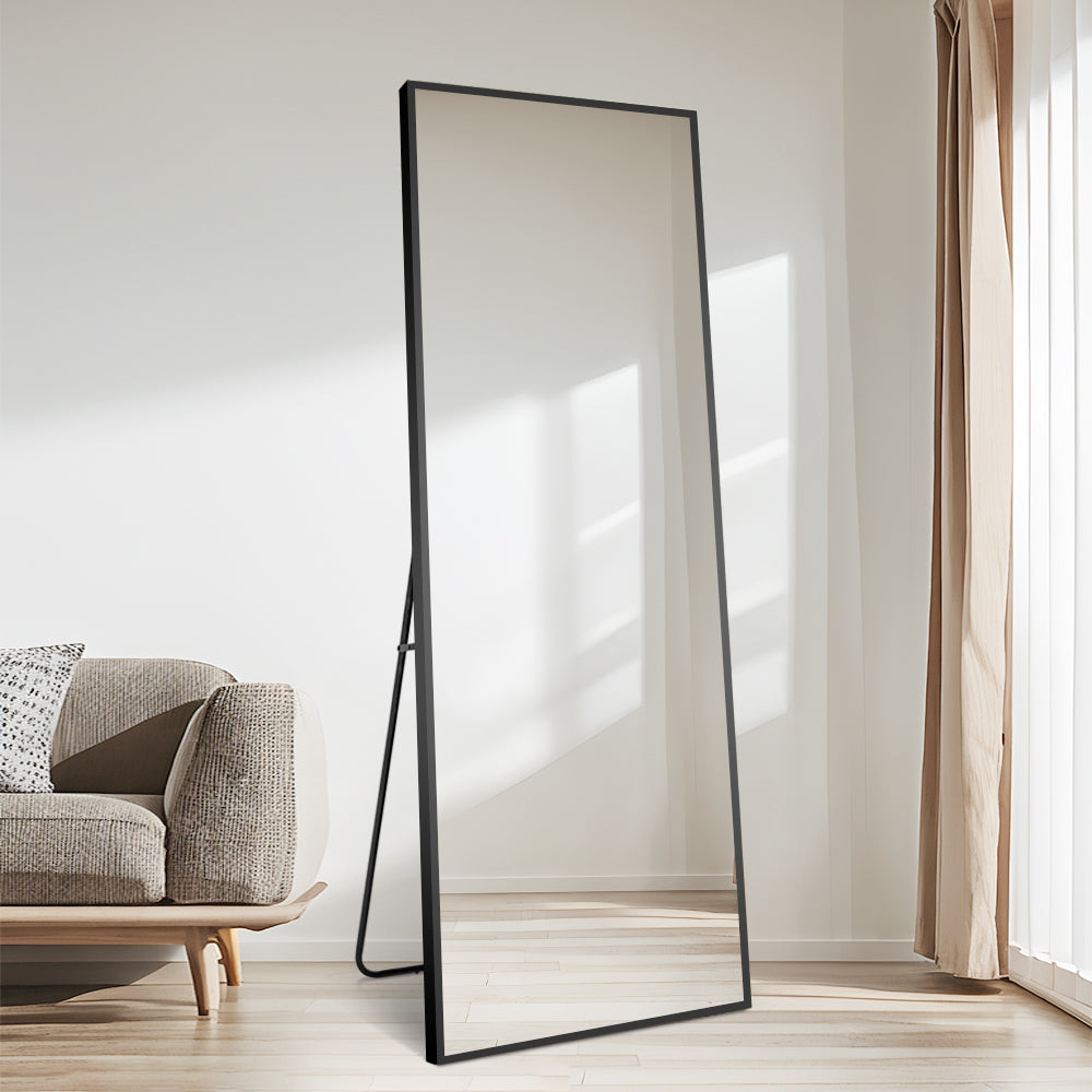 Rectangular Classic Mirror 40cm x 150cm Black Aluminium Alloy Frame Full Length - image 8 of 13