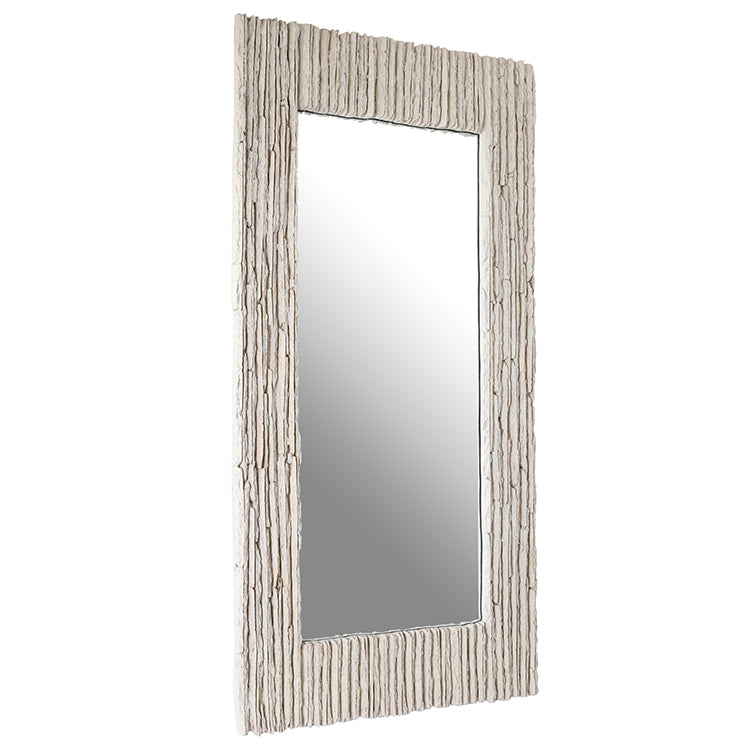 Contemporary Rectangular Wall Mirror 130cm x 64cm Grey Foam PU Frame