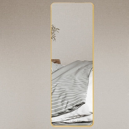 Full Length Freestanding Mirror 50cm x 160cm Gold Rounded Edge Dressing Mirror