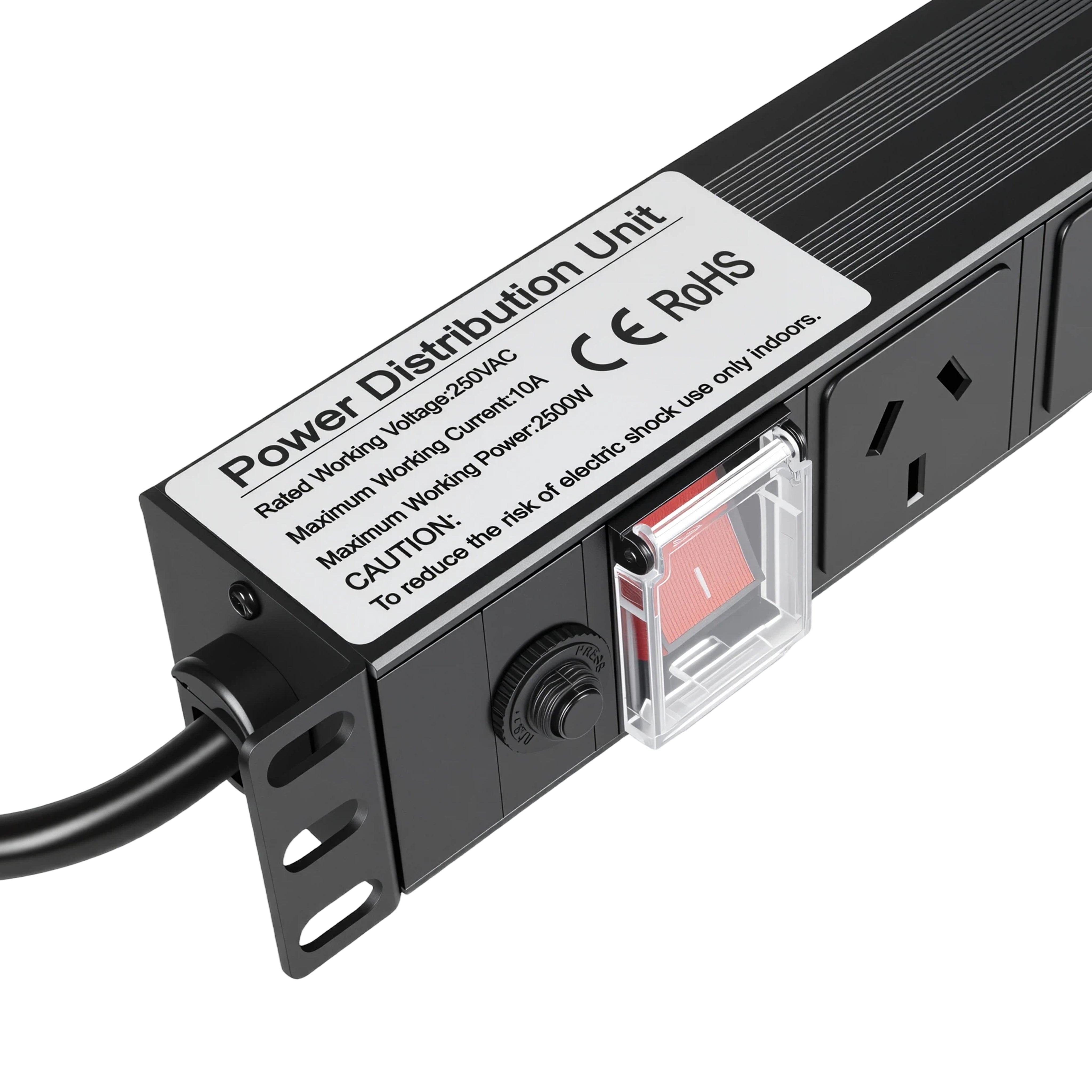 8 Way PDU Power Rail 10A 1RU Rack Mount Horizontal