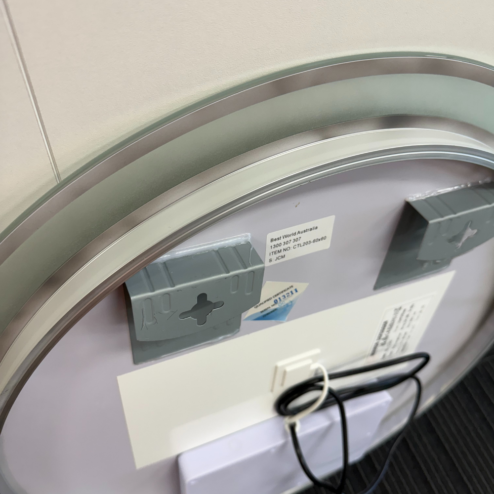 Round LED Mirror 60cm Frosted Defogger Dimmable 25mm Strip