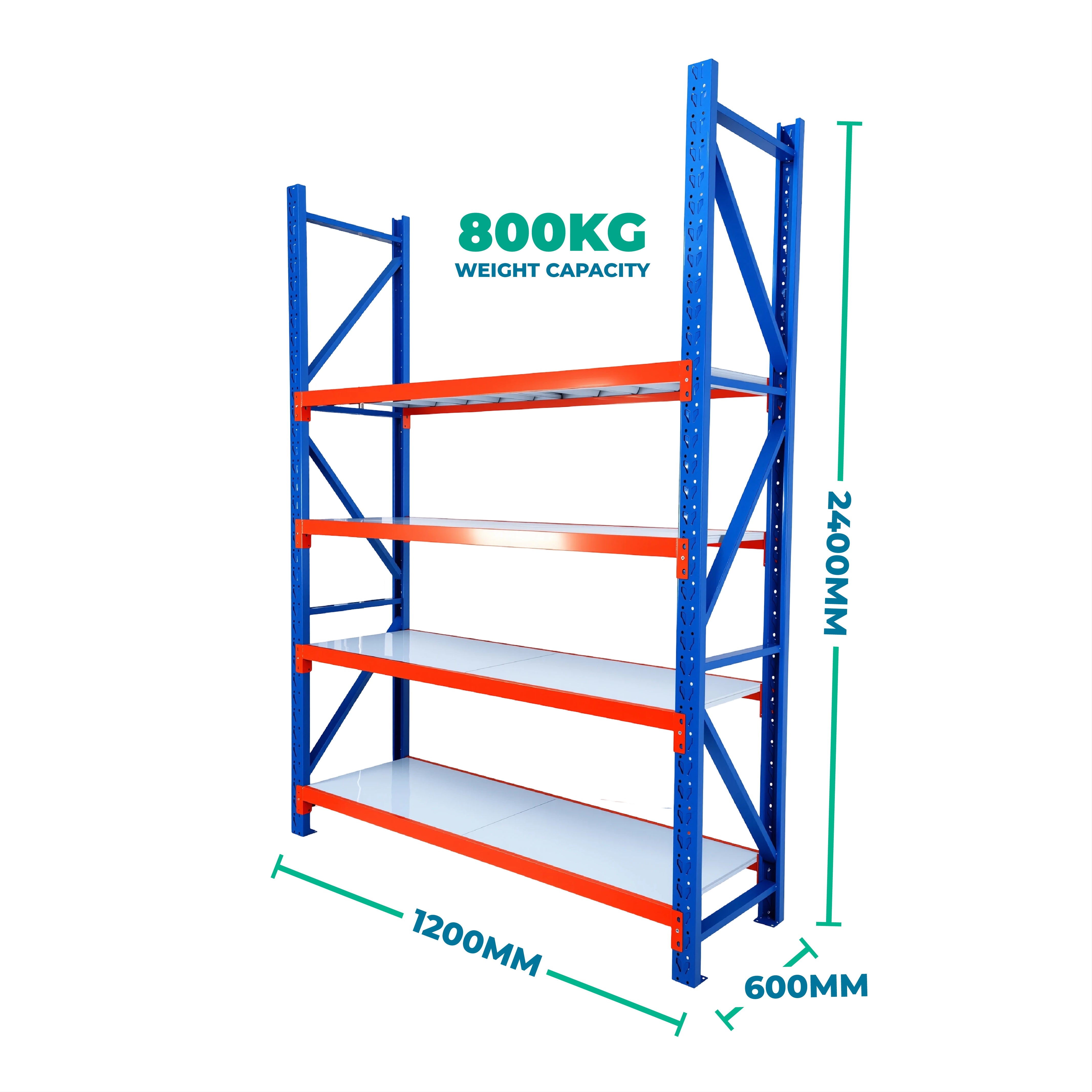 2.4m x 1.2m x 0.6m Heavy Duty Welded Steel Shelving