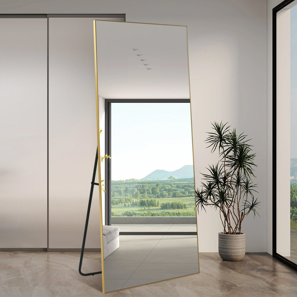 Rectangular Full Length Mirror 120cm x 220cm Gold Large Modern Floor Mirror