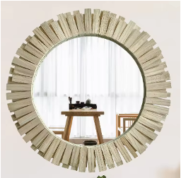 Paulownia Round Blunt Mirror 53cm Self Paint