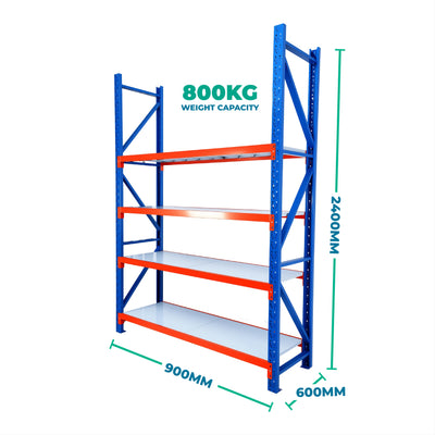 2.4m x 0.9m x 0.6m Heavy Duty Welded Steel Shelving