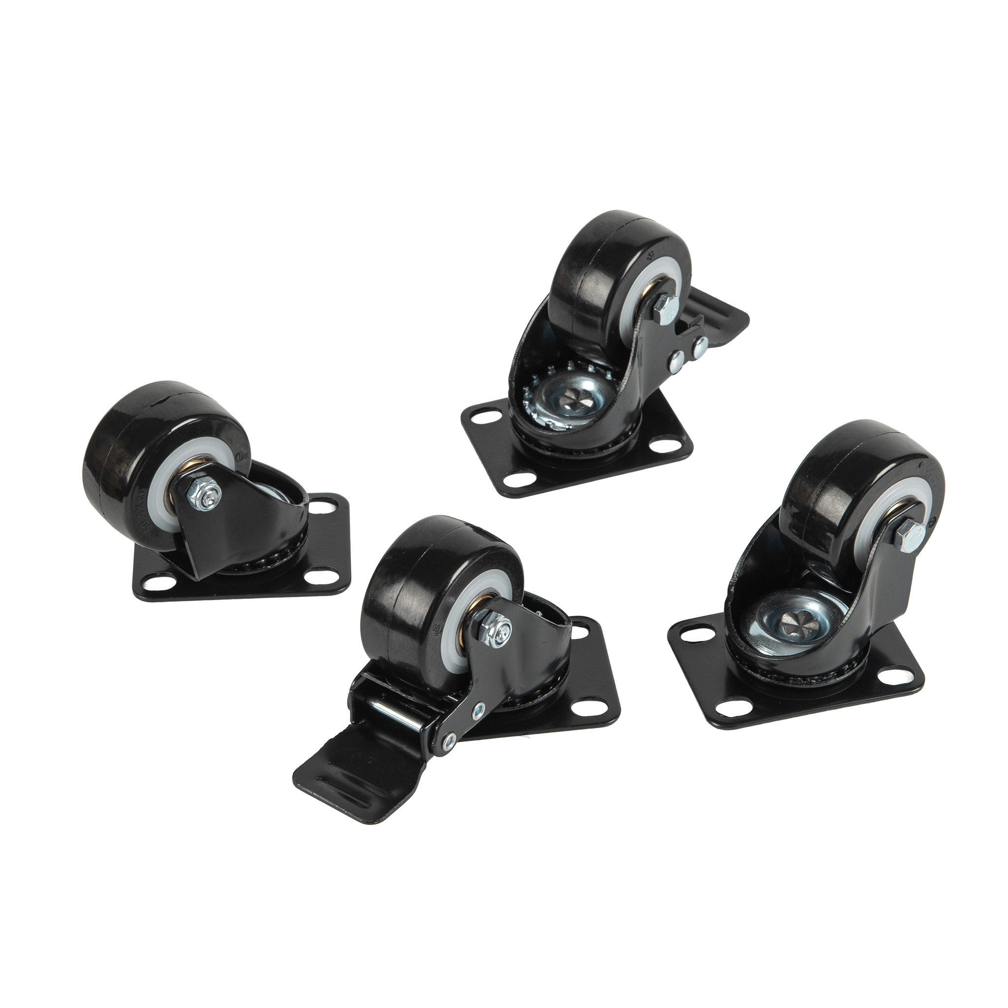 Castor Wheels for Wall Mount and Floor Standing Cabinets set of 4 - BW Only