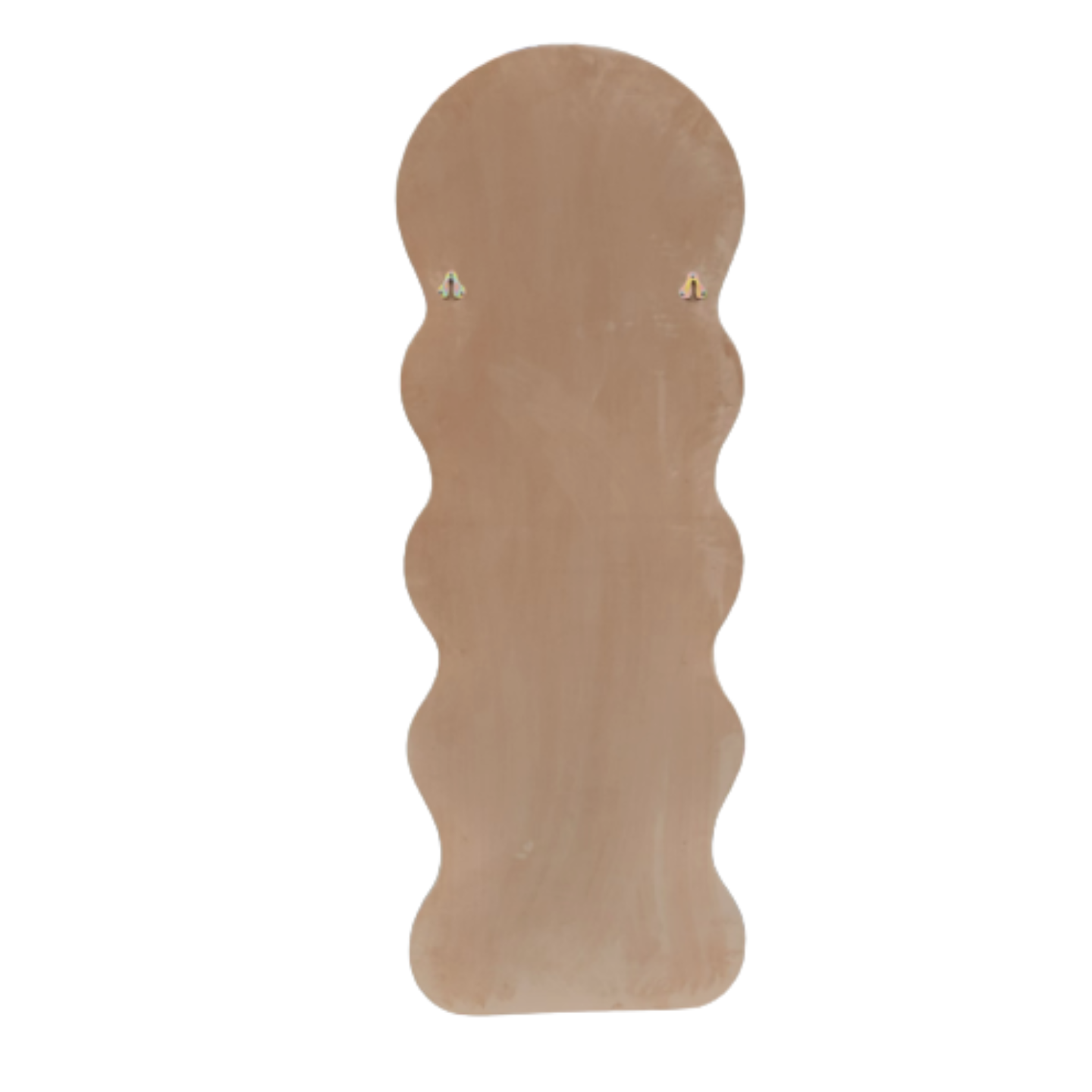 Modern Arched Wavy Velvet Full Length Mirror 160cm x 60cm Beige Wall Mirror