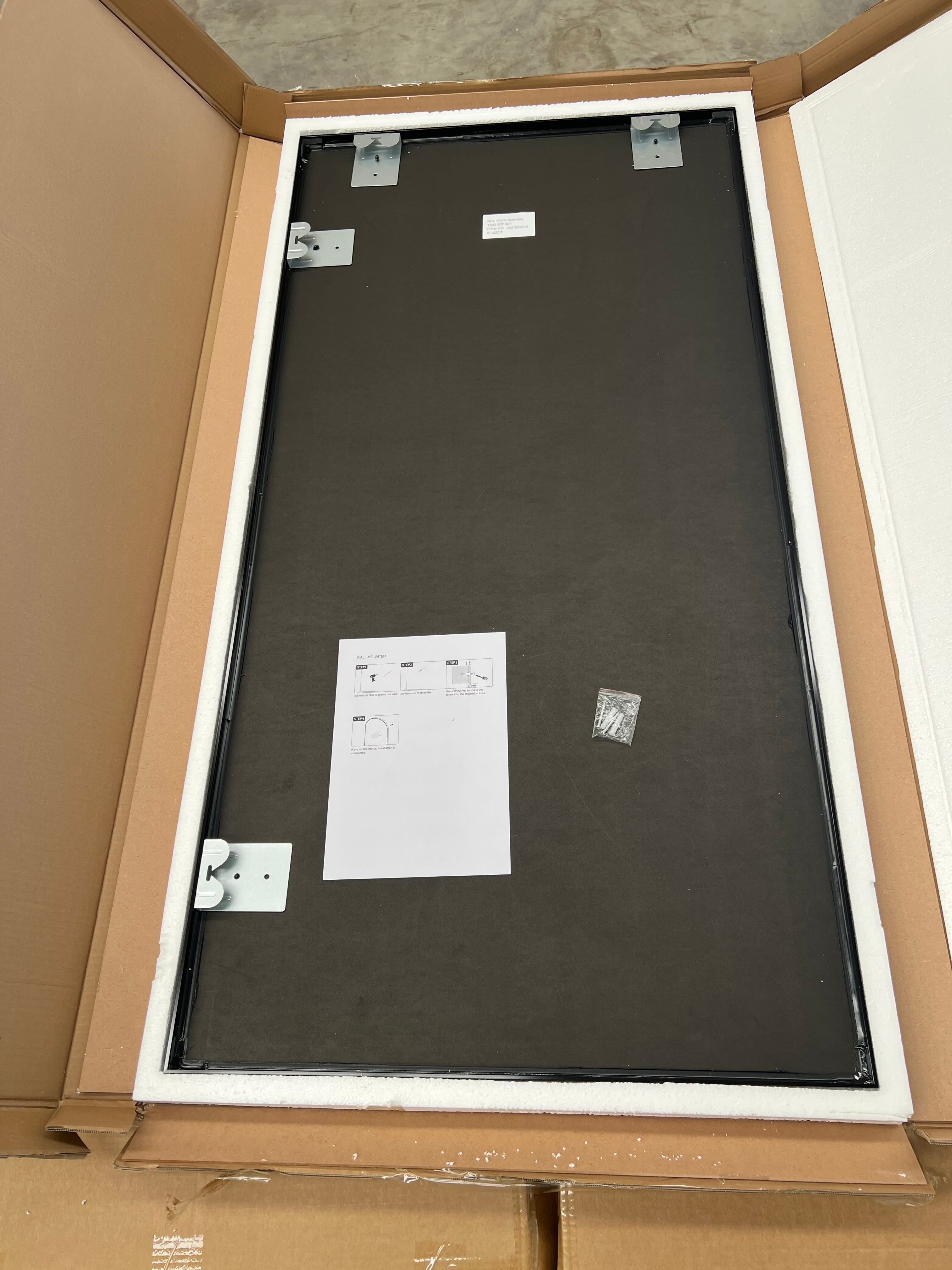 Black Framed Rectangular Wall Mirror Modern 60cm x 90cm Full-Length Mirror for Bedrooms Bathrooms Entryways