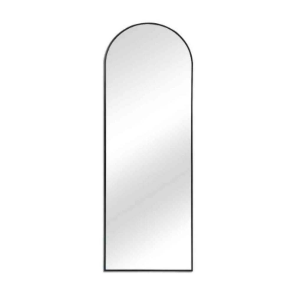 Rose Gold Arched Full Length Mirror 50cm x 160cm Minimalist Floor Mirror with Aluminium Frame