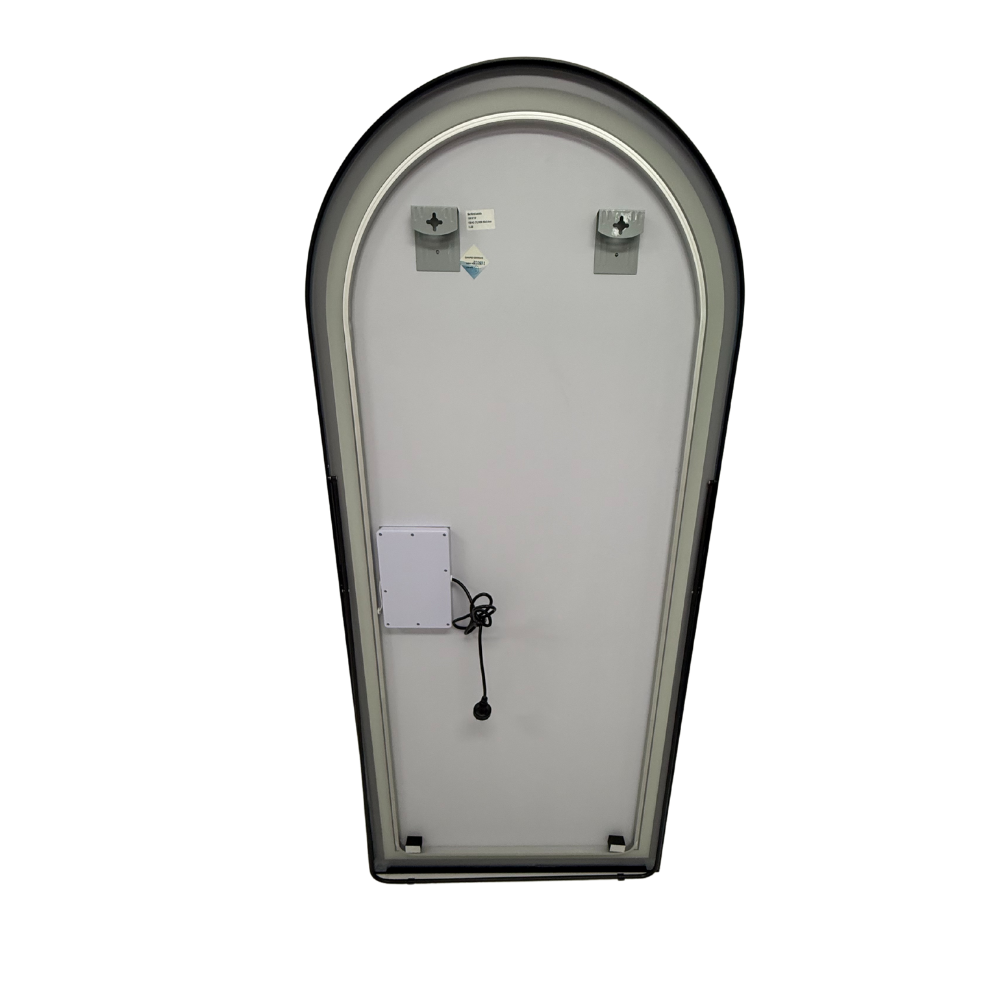 Full Length Arched LED Mirror 180cm x 80cm Freestanding Wall Mounted Black Frame Dimmable