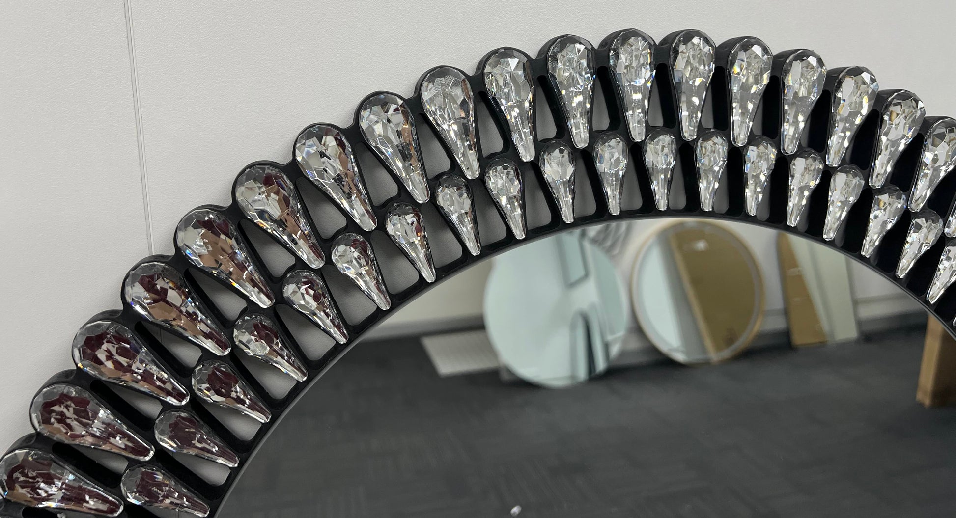Diamond Water Drop Arch Wall Mirror 150cm x 60cm Silver Acrylic Frame - image 6 of 12