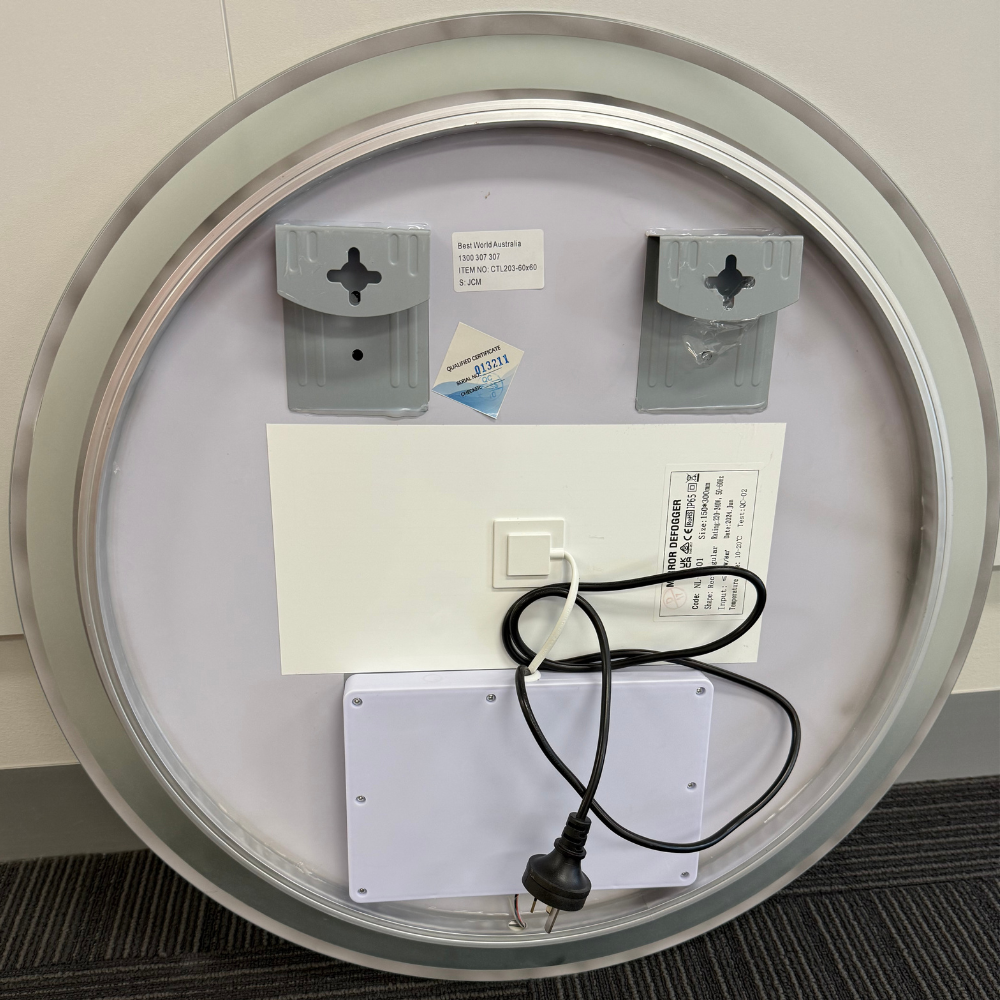 Round LED Mirror 60cm Frosted Defogger Dimmable 25mm Strip