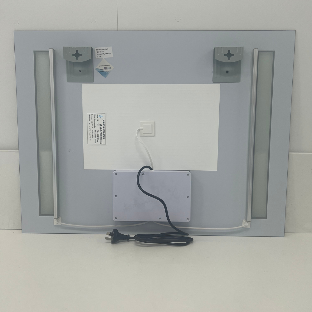 Rectangular Double-Sided Frosted Frontlit LED Mirror 60cm x 80cm Frameless Wall Mounted