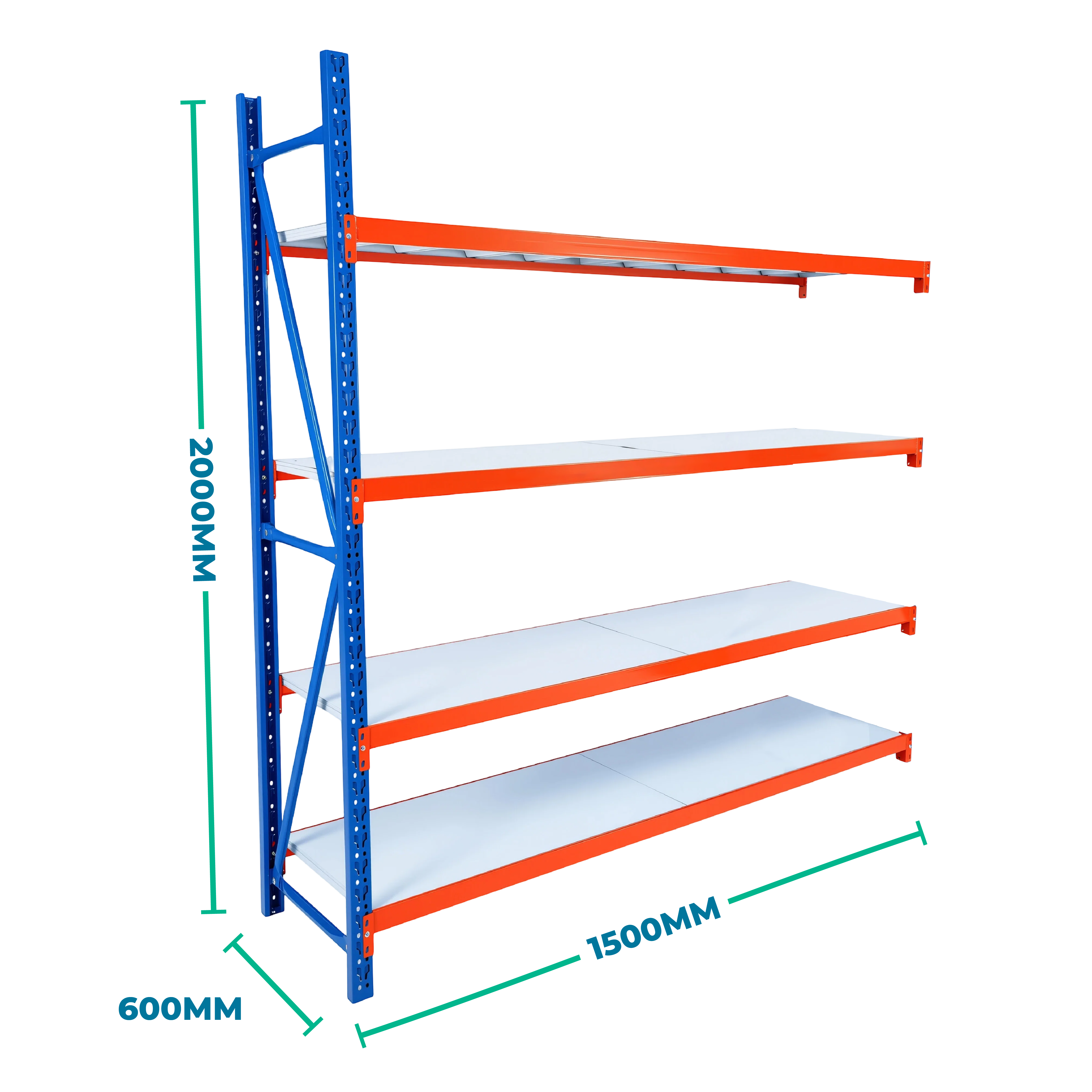 2.0m x 1.5m x 0.6m Basic Bolted Steel Shelving Add-on