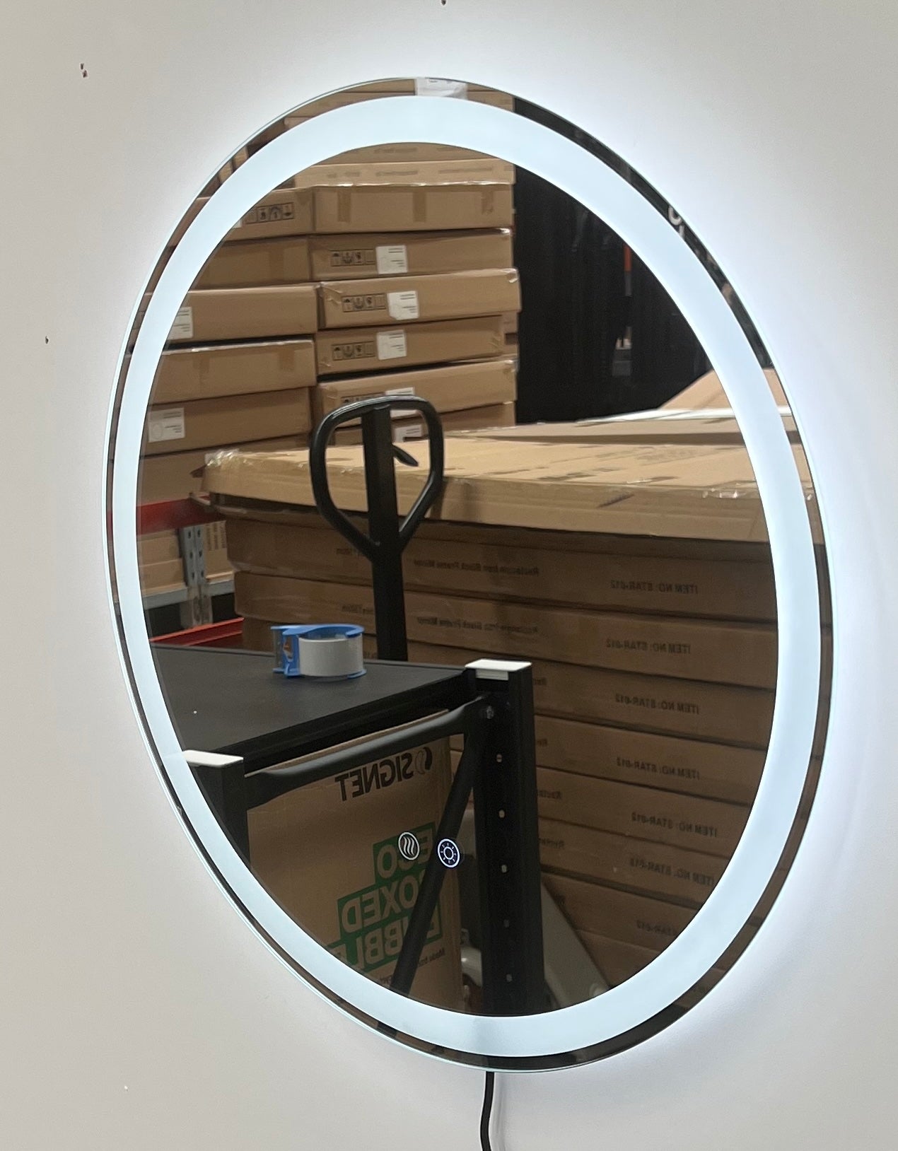 Round LED Mirror 60cm Frosted Defogger Dimmable 25mm Strip