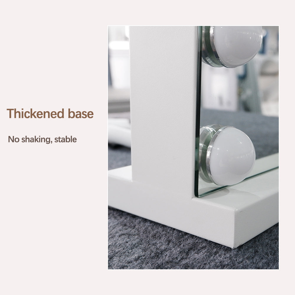 Rectangular Hollywood LED Makeup Mirror 46cm x 58cm Frontlit Touch Sensor Vanity Tabletop Beauty Mirror