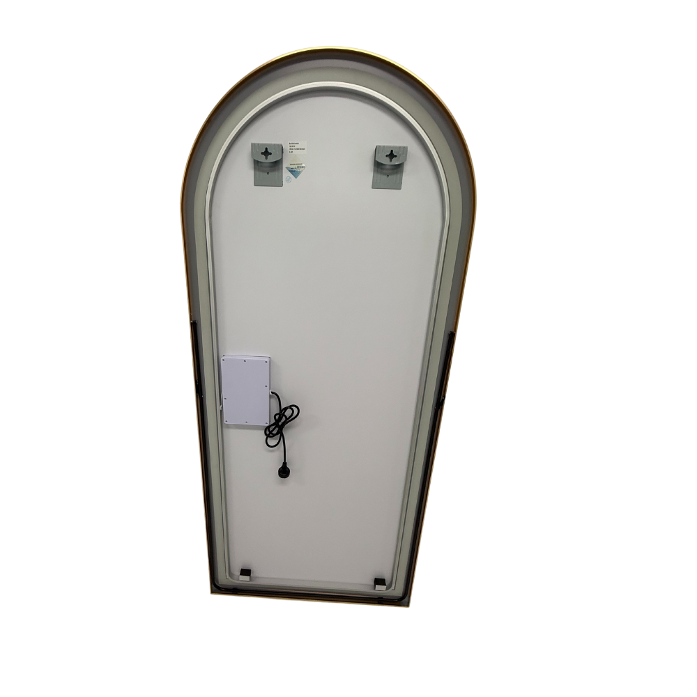 Full Length Arched LED Mirror 180cm x 80cm Freestanding Wall Mounted Gold Frame Dimmable