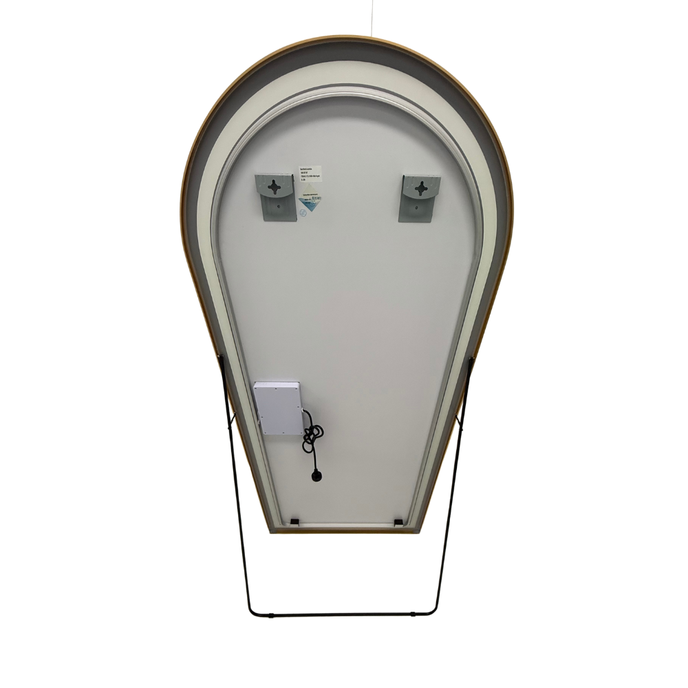 Full Length Arched LED Mirror 180cm x 80cm Freestanding Wall Mounted Gold Frame Dimmable