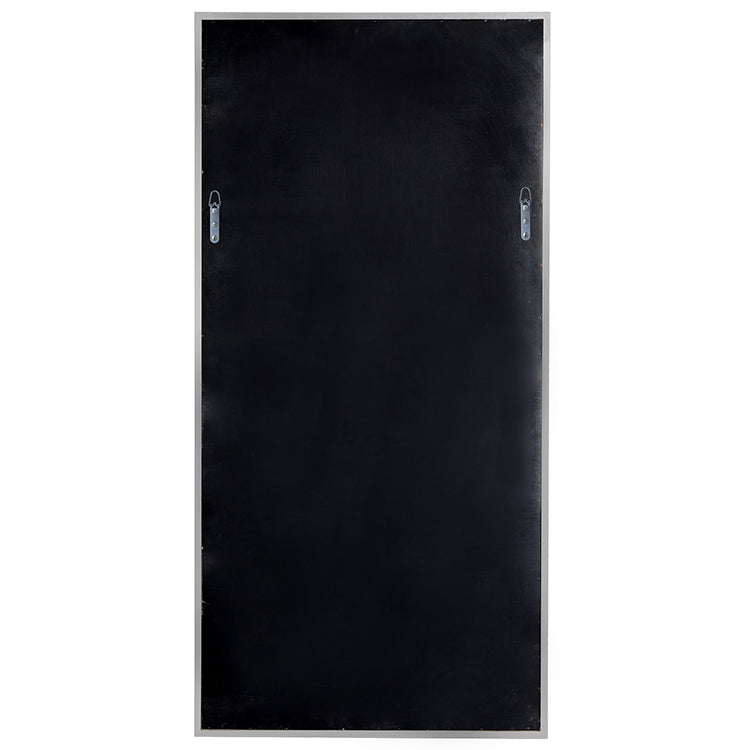 Full Length Stainless Steel Mirror with Grey Leather Frame  183cm x 89cm Wall Mounted Floor Standing