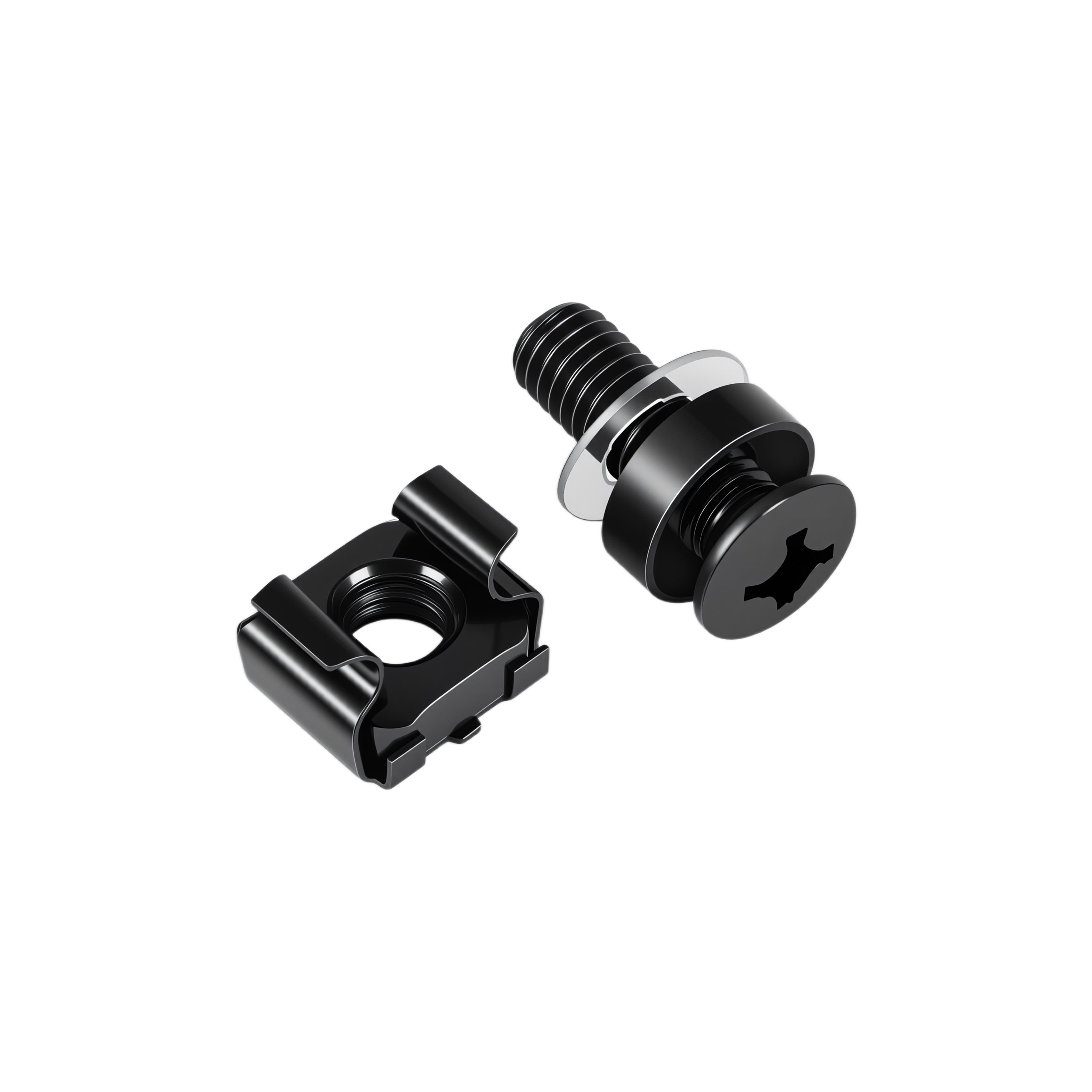 M6 Heavy Duty Cage Nuts and Screws Set Black pack of 20