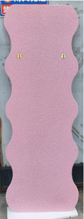 Modern Wavy Teddy Velvet Full Length Mirror 160cm x 60cm Pink Decorative Wall Mirror
